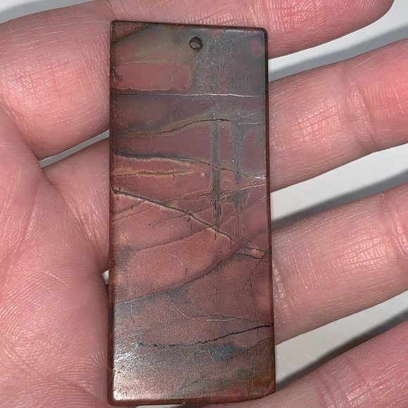 Rectangular Picasso Jasper Pendant - Picture 3 of 4